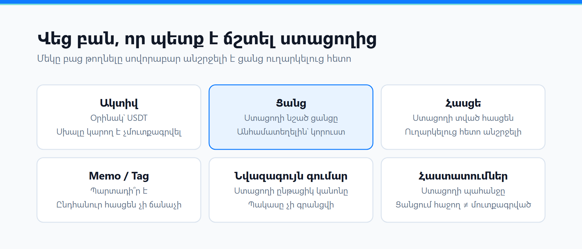 Ինչպես Binance-ից USDT դուրս բերել․ ցանց, Memo և չհասած փոխանցման ստուգում